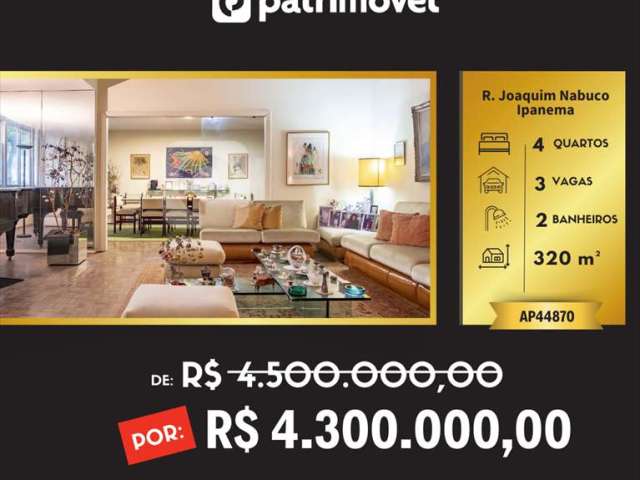 Apartamento Único em Ipanema: Um Clássico próximo à praia!