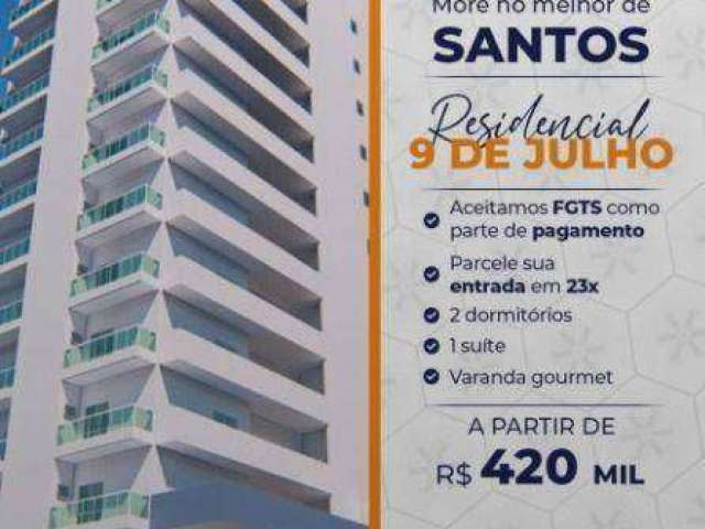 Apartamento com 2 dormitórios à venda, 55 m² por R$ 530.000,00 - Marapé - Santos/SP