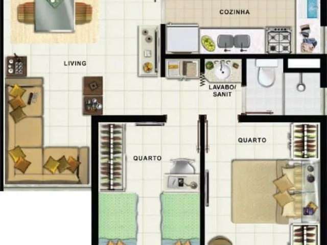 Apartamento 2/4 e 1 vaga