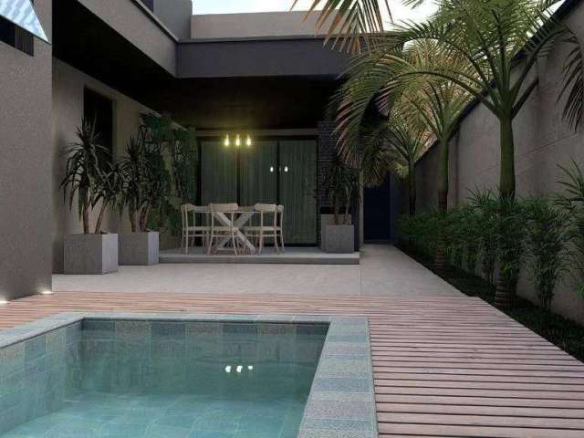 Linda casa térrea moderno e projeto apaixonante com piscina!