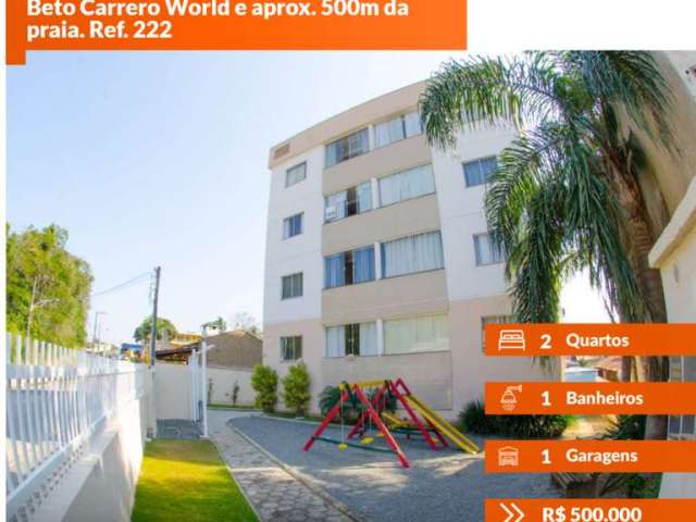 Apartamento mobiliado fica 500m do Beto Carrero World e aprox. 500m da praia. Ref. 222