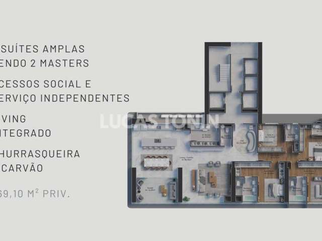 Apartamento Pré Lançamento Alvin 101 269m² 4 Suítes 3 Vagas Centro de Balneário