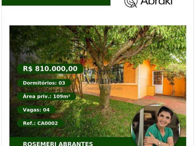 Casa térrea com amplo terreno - Novo Mundo   R$ 810.000,00