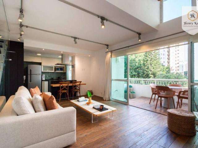 Loft com 1 dormitório e 2 vagas, 74 m² - venda por R$ 1.850.000 ou aluguel por R$ 13.013/mês - Moema Pássaros - São Paulo/SP