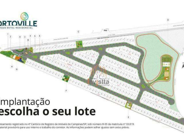 Terreno à venda, 350 m² por R$ 450.000,00 - Condomínio Porto Ville - Paulínia/SP