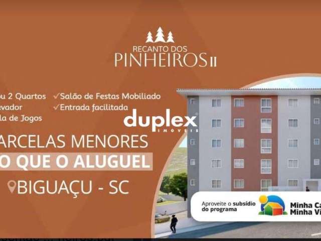 Apartamento 2 dormitórios no janaína em biguaçu, entrada em 36x