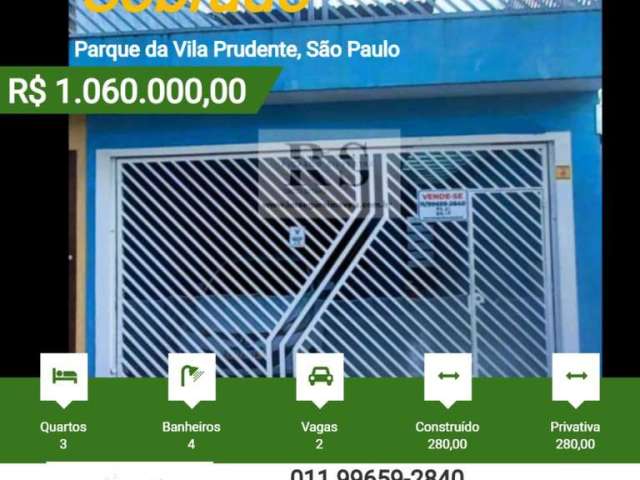 Sobrado para Venda em São Paulo, Parque da Vila Prudente, 3 dormitórios, 4 banheiros, 2 vagas