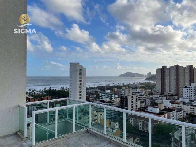 Cobertura na praia com 4 suítes e lazer em prédio novo com lazer e 3 vagas - Praia da Enseada, Guarujá.