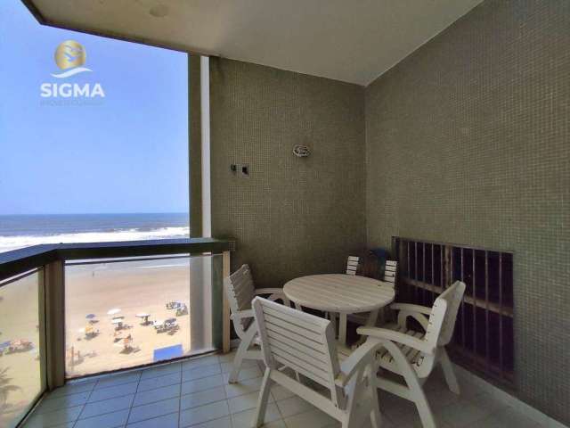 Apartamento na praia vista para o mar e praia 2 dormitórios 1 suíte 1 vaga Pitangueiras Guarujá.