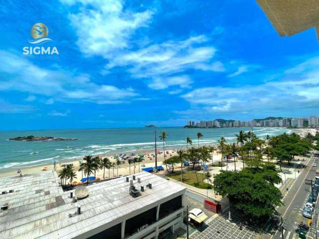 Apartamento de frente para o mar com 4 dormitórios em prédio com lazer e 2 vagas - Pitangueiras, Guarujá.