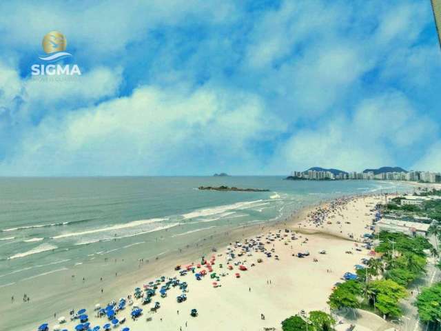 Apartamento na praia Frente ao mar 4 suítes Sacada 1 vaga Pitangueiras Guarujá.