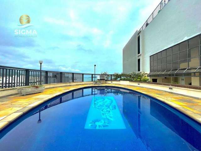 Frente mar - Cobertura à venda com 4 suítes - Piscina, sauna e churrasqueira - 4 vagas - Jardim Astúrias - Guarujá/SP