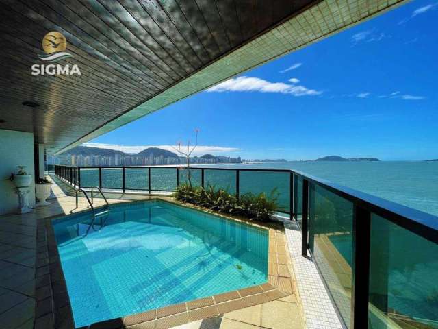 Frente mar - Apartamento à venda com 4 suítes - Piscina na varanda - Condomínio com lazer - 4 vagas - Jardim Astúrias - Guarujá/SP