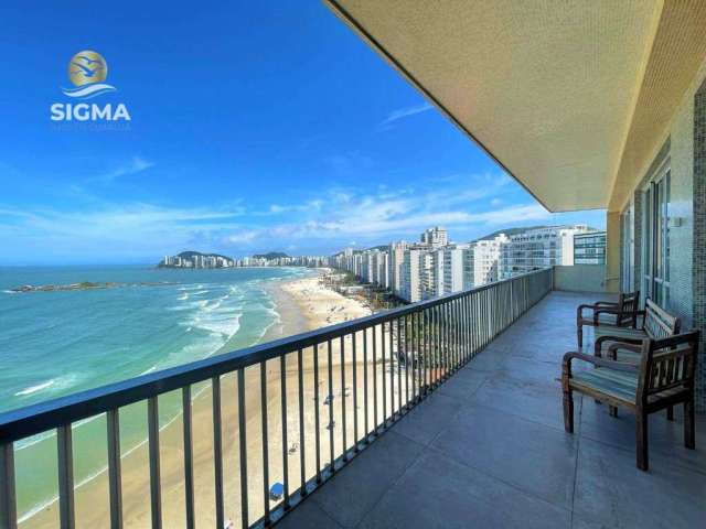 Apartamento alto padrão de frente para o mar nas Pitangueiras com 6 suítes e 4 vagas - Guarujá.