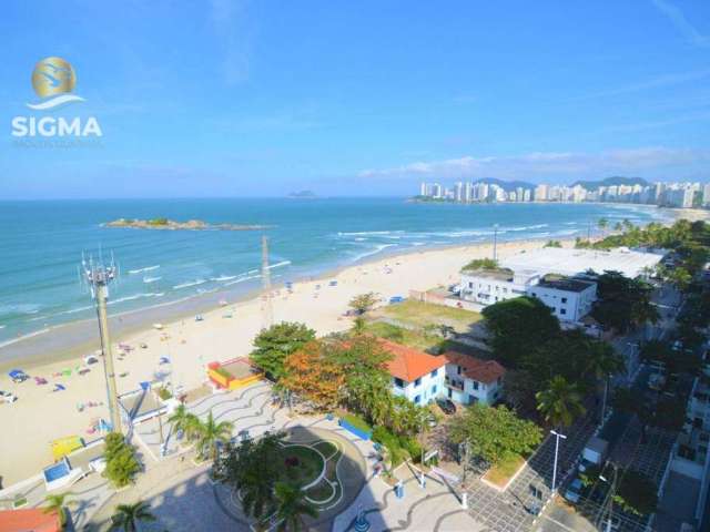 Apartamento na praia, Frente mar, 4 dormitórios, Lazer, 2 vagas, Pitangueiras, Guarujá.