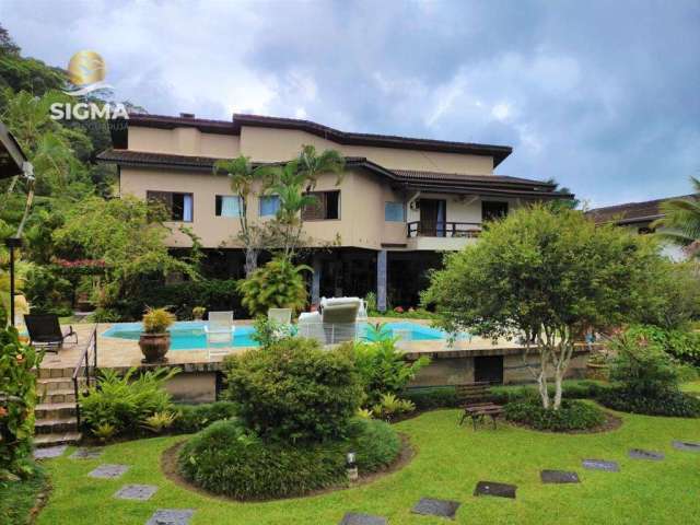 Casa na praia, Condomínio fechado, 4 suítes, Piscina, Churrasqueira, Jardim, Costão do Pernambuco, Guarujá