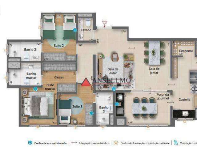 Apartamento com 3 dormitórios à venda, 117 m² por R$ 1.326.000,00 - Nova Petrópolis - São Bernardo do Campo/SP