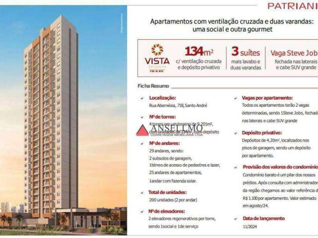 Apartamento com 3 dormitórios à venda, 134 m² por R$ 1.400.000,00 - Santa Maria - Santo André/SP