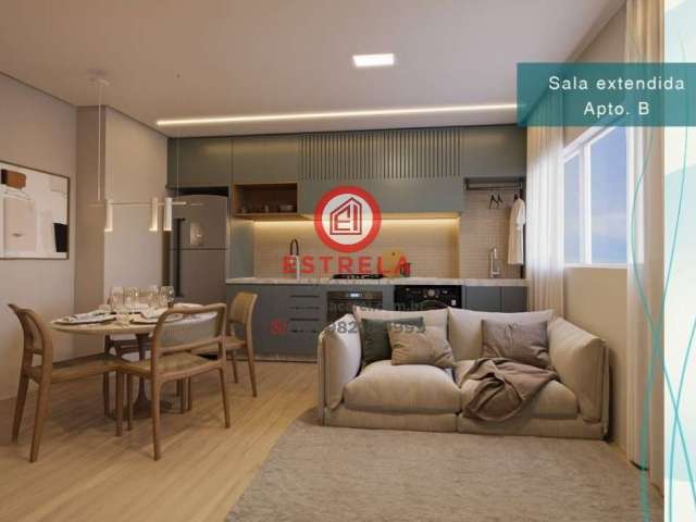 Apartamento à venda em Jacareí-SP, Jardim Elza Maria: 2 quartos, 1 sala, 1 banheiro, 1 vaga, 41,09 m² de área. Venha conferir!