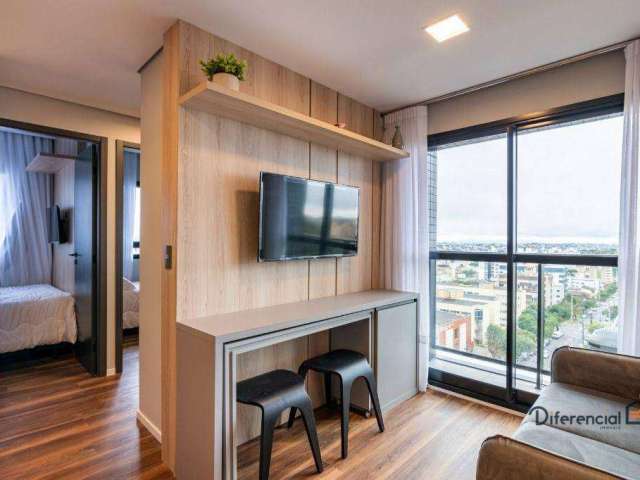 Apartamento com 2 dormitórios para alugar, 30 m² por R$ 3.500,00/mês - Água Verde - Curitiba/PR