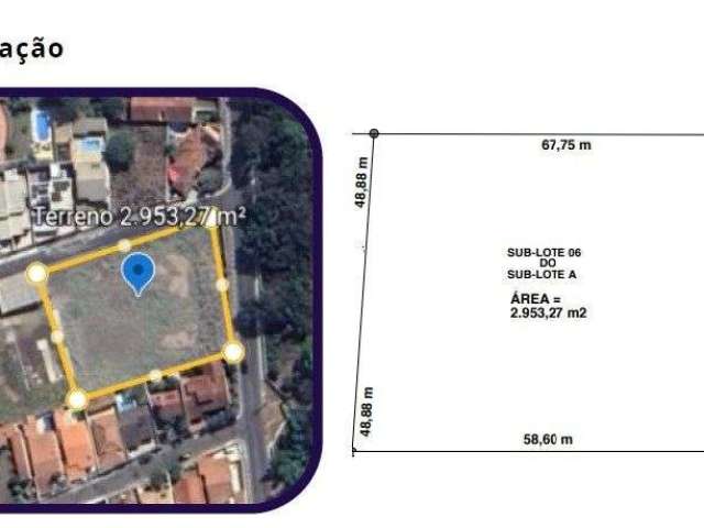 Terreno à venda, 2953 m² por R$ 4.500.000,00 - Vila Giglio - Atibaia/SP