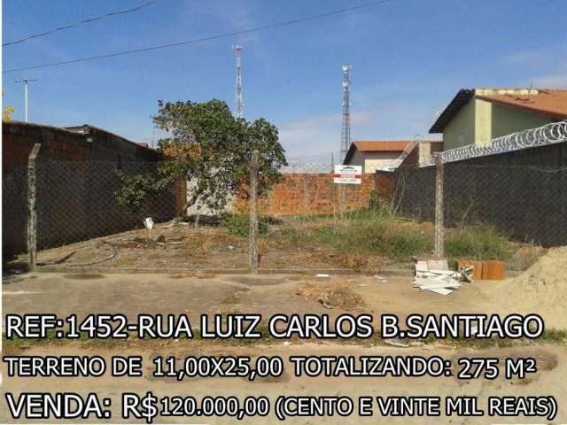 Terreno à venda no bairro Santiago - Araguari/MG