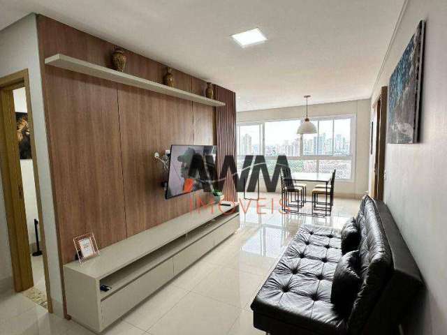 Apartamento mobiliado com 2 suítes, mais lavabo para alugar, 72 m² por R$ 4.830/mês - Setor Marista - Goiânia/GO