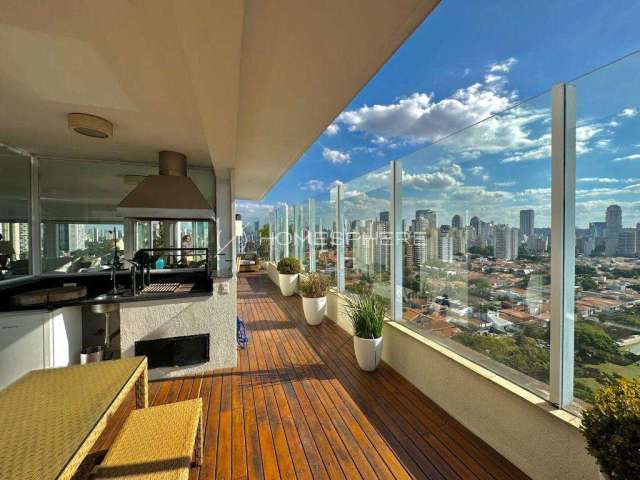 Palomino Brooklin Rua Nebraska, 928. Cobertura à venda Brooklin, 420 m², 4 suítes, gourmet, jacuzzi, 6 vagas e lazer. Vista eterna Hípica Paulista