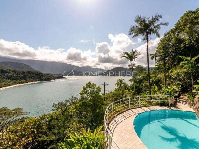 Casa à venda na Estrada Vereador José  Alves Barreto, Praia Vermelha - Ubatuba. Vista para o mar, piscina, área gourmet, 4 dormitórios e 2 suítes