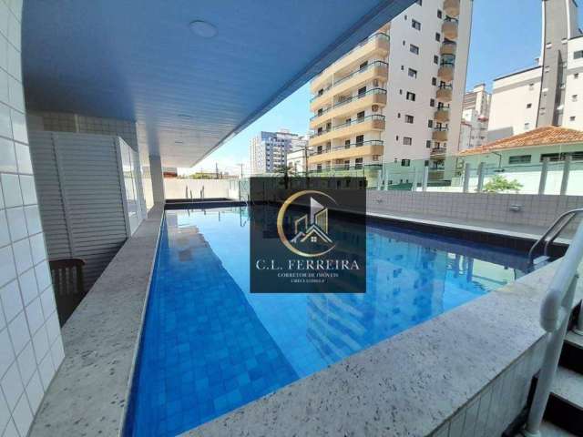 Apartamento Vista mar com 2 dormitórios à venda, 74 m² por R$ 430.000 - Ocian - Praia Grande/SP