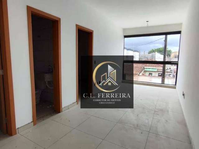 Casa Sobreposta com 2 dormitórios, sacada, à venda, 54 m² por R$ 310.000 - Boqueirão - Praia Grande/SP