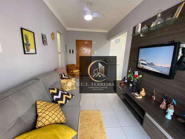 Apartamento mobiliado com 1 dormitório à venda, 45 m² por R$ 330.000 - Vila Caiçara - Praia Grande/SP