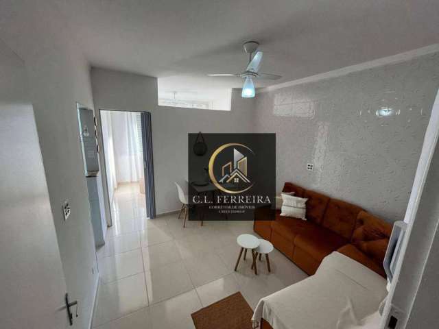 Kitnet reformada, vista mar, com 1 dormitório à venda, 38 m² por R$ 230.000 - Aviação - Praia Grande/SP