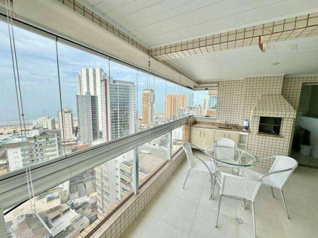 Apartamento em Praia Grande com 3 Dormitórios Mobiliado Vista Mar 2 Vagas Boqueirão