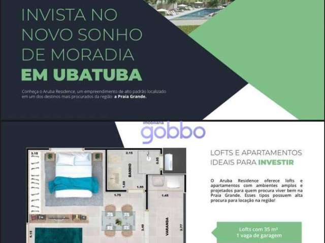 Loft com 1 dormitório à venda, 35 m² por R$ 350.000,00 - Praia Grande - Ubatuba/SP