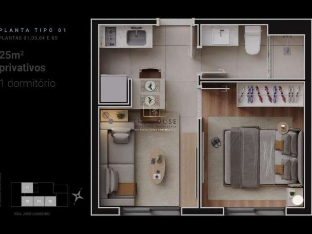 Apartamento para Venda em Curitiba, Centro, 1 dormitório, 1 banheiro