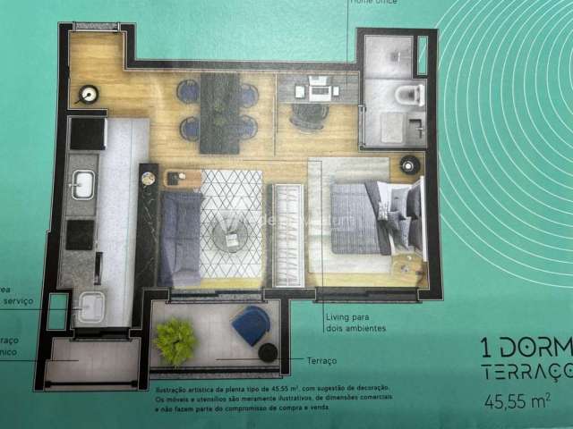 Apartamento com 1 quarto à venda na Rua Azarias de Melo, 604, Taquaral, Campinas, 45 m2 por R$ 540.000