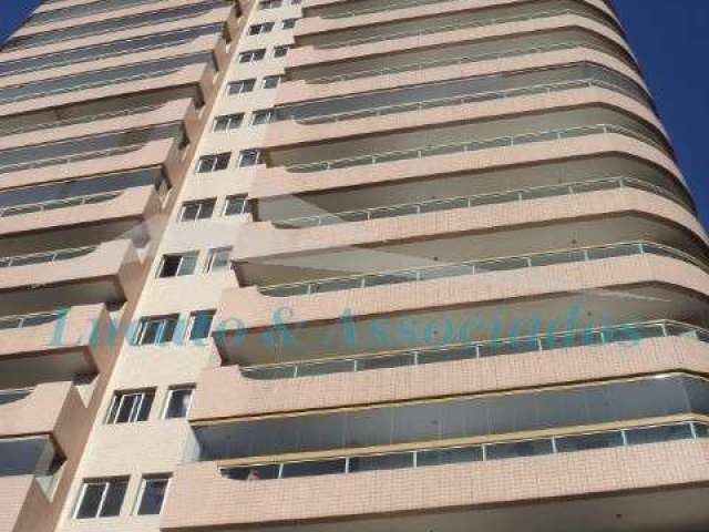 Apartamento de 03 dormitórios sendo 03 suítes, sala, sacada com churrasqueira e vista para o mar, cozinha, banheiro, área de serviço e 02 vagas de gar