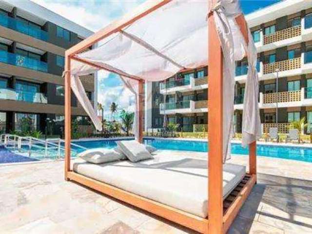 Apartamento terreo no mana beach , frente piscina com varanda goumert