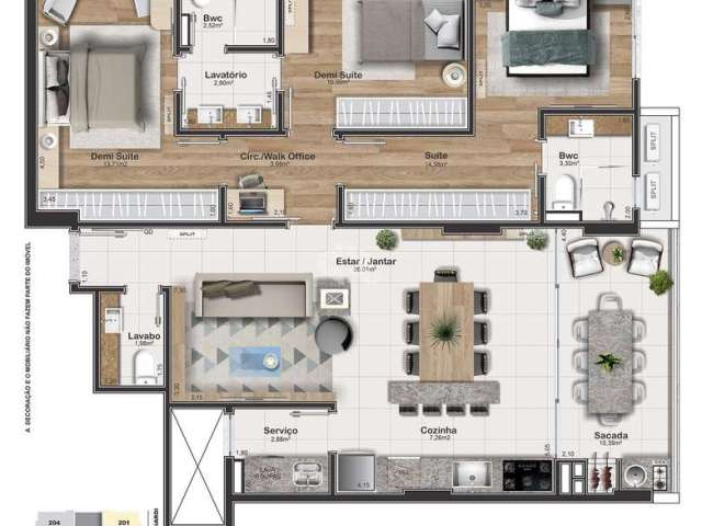 Apartamento com 3 suítes em Kobrasol-SJ