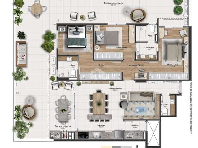 Apartamento garden com 3 suítes em Kobrasol-SJ