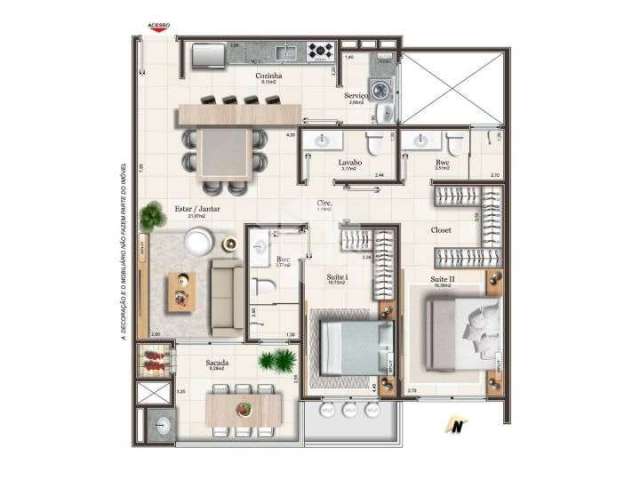 Apartamento 2 suítes em Campinas-SJ