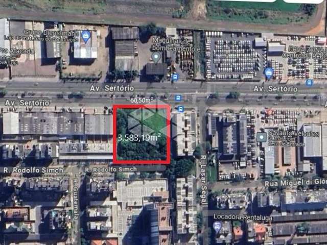 Terreno de 3.583,19m² na Av Sertorio Bairro Lindoia