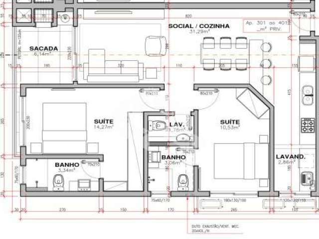 Apartamento com 2 suítes, lavabo, hobby box e garagem no bairro saco dos limões