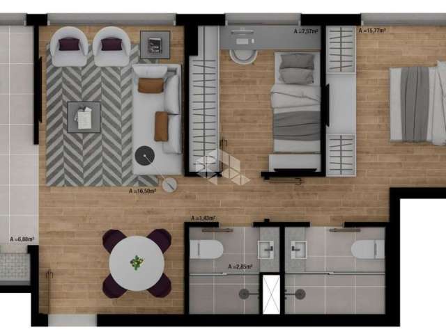 Crédito Real vende apartamento de 2 dormitório no bairro Jardim Europa