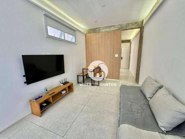 Studio com 1 dormitório à venda, 30 m² por R$ 390.000,00 - Gonzaga - Santos/SP