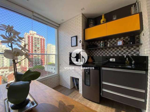 Apartamento com 2 dormitórios à venda, 96 m² por R$ 1.272.000,00 - Pompéia - Santos/SP