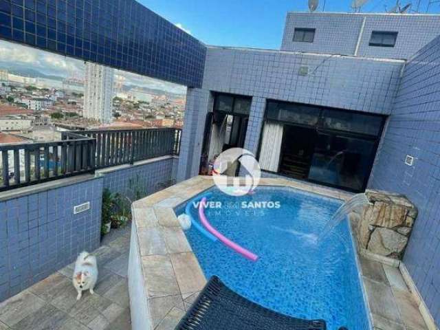 Cobertura com 3 dormitórios à venda, 135 m² por R$ 790.000,00 - Embaré - Santos/SP