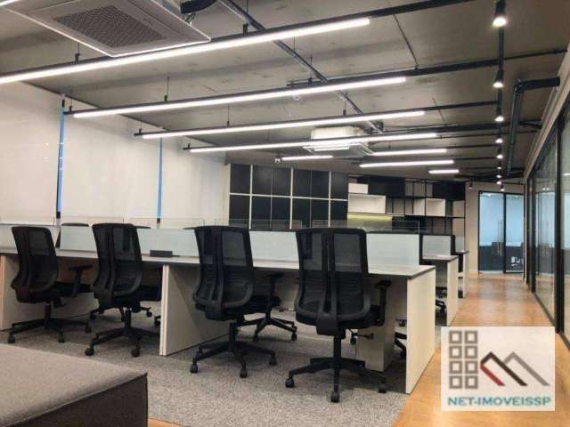 Conjunto Comercial (280m²), 2 Banheiros, 100% Mobiliado, 5 Vagas. Na região da Berrini