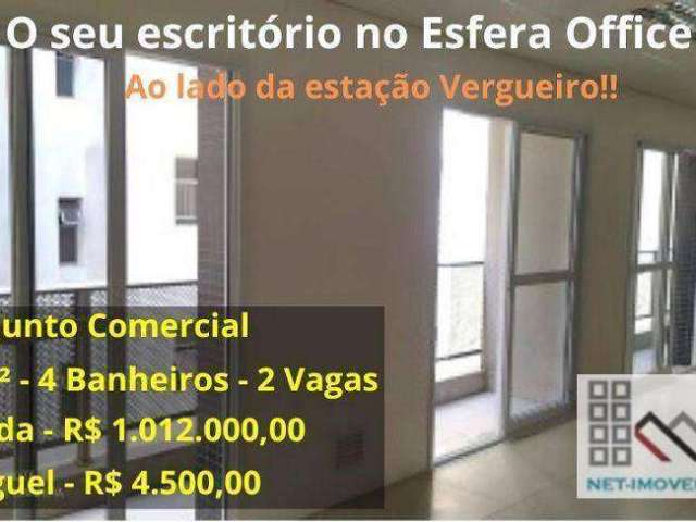 Conjunto Comercial (67,46m²), 4 Banheiros, 2 Vagas. Ao lado da estação Vergueiro do metrô